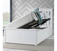 Bedmaster Francis Wooden Ottoman Bed And 3000 Pocket Sprung Natural Mattress In White White Single