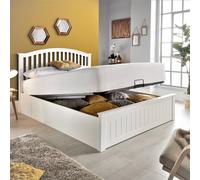 Bedmaster Grayson Wooden Ottoman Storage Bed & Neptune Spring Mattress in White | Size: King Bedmaster White King