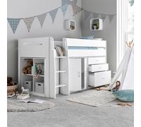 Bedmaster Lacy White Storage Mid Sleeper - Single Bed Only
