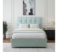 Bedmaster Linen 2 Drawer Divan Base And Square Headboard Bedmaster Light Brown Single