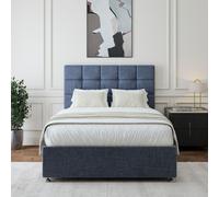 Bedmaster Linen 2 Drawer Divan Base & Square Headboard in Black | Size: Small Single Bedmaster Black Small Single
