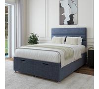 Bedmaster Linen Ottoman Divan Base And Lined Headboard In Midnight Midnight King