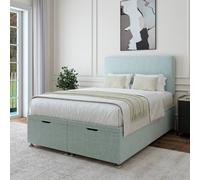 Bedmaster Linen Ottoman Divan Base And Plain Headboard In Duck Egg Blue Duck Egg Blue Super King