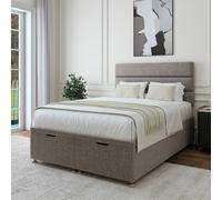 Bedmaster Linen Ottoman Divan Base In Grey Grey Super King