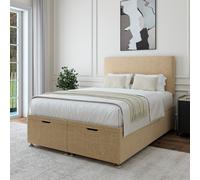 Bedmaster Linen Ottoman Divan Base & Plain Headboard in Natural | Size: Small Double Bedmaster Natural Small Double