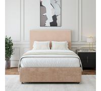 Bedmaster Luxury Velvet 2 Drawer Divan Base And Plain Headboard Bedmaster Light Brown Small Single
