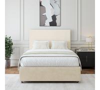 Bedmaster Luxury Velvet 2 Drawer Divan Base And Plain Headboard Bedmaster Natural Super King