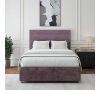 Bedmaster Luxury Velvet Divan Base And Lined Headboard In Mauve Mauve Super King