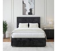 Bedmaster Luxury Velvet Divan Base In Black Black Small Single