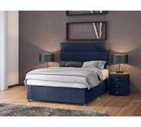 Bedmaster Majestic 1000 Pocket Sprung Linen 2 Drawer Divan Set And Headboard In Midnight Midnight Small Double