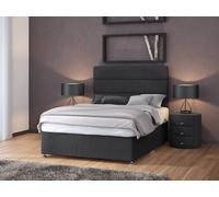 Bedmaster Majestic 1000 Pocket Sprung Linen Divan Set And Headboard In Charcoal Charcoal Small Single