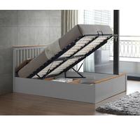 Bedmaster Malmo Grey Wooden Ottoman Bed And Primrose 2000 Pocket Sprung Memory Foam Mattress Double