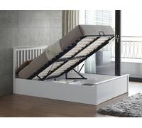 Bedmaster Malmo White Wooden Ottoman Bed And Primrose 2000 Pocket Sprung Memory Foam Mattress Double
