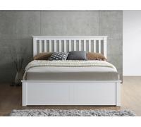 Bedmaster Malmo White Wooden Ottoman Bed - Double
