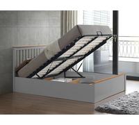 Bedmaster Malmo Wooden Ottoman Bed & Cotswold 3000 Pocket Sprung Natural Mattress in Grey | Size: King Bedmaster Grey King
