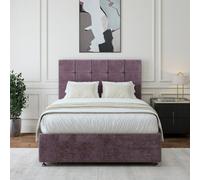 Bedmaster Mauve Luxury Velvet 2 Drawer Divan Base And Square Headboard Super King
