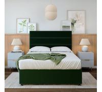 Bedmaster Memory Maestro Memory Foam Plush Velvet 2 Drawer Divan Set & Headboard in Emerald | Size: King Bedmaster Emerald King