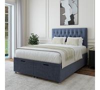 Bedmaster Midnight Linen Ottoman Divan Base And Button Headboard Single