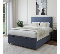 Bedmaster Midnight Linen Ottoman Divan Base And Plain Headboard Super King