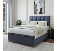 Bedmaster Midnight Linen Ottoman Divan Base And Square Headboard Single