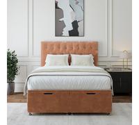 Bedmaster Mink Chenille Ottoman Divan Base And Button Headboard Small Double