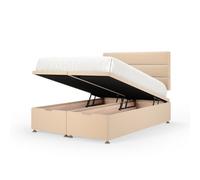 Bedmaster Natural Beige Plush Velvet Ottoman Divan Base Single