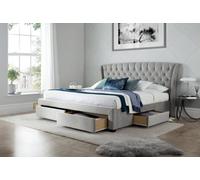 Bedmaster Newton Grey Velvet 4 Drawer Storage Bed And Majestic 1000 Pocket Sprung Mattress Double