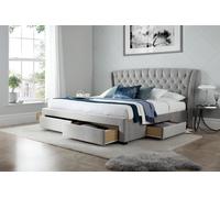 Bedmaster Newton Velvet 4 Drawer Storage Bed in Grey | Size: Double Bedmaster Grey Double