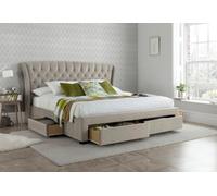 Bedmaster Newton Warmstone Velvet 4 Drawer Storage Bed And Primrose 2000 Pocket Sprung Memory Foam Mattress King Size