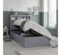 Bedmaster Oscar Grey Wooden Bookcase Ottoman Storage Bed And Primrose 2000 Pocket Sprung Memory Foam Mattress