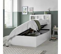 Bedmaster Oscar White Wooden Bookcase Ottoman Storage Bed Single - Single