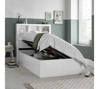 Bedmaster Oscar Wooden Bookcase Ottoman Storage Bed And Primrose 2000 Pocket Sprung Memory Foam Mattress In White White Single