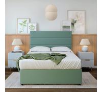 Bedmaster Plush Velvet 2 Drawer Divan Base And Lined Headboard In Duck Egg Blue Duck Egg Blue King