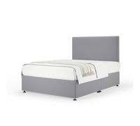 Bedmaster Plush Velvet Divan Base And Plain Headboard In Silver Silver King
