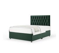 Bedmaster Plush Velvet Divan Base & Button Headboard in Emerald | Size: Super King Bedmaster Emerald Super King