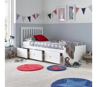 Bedmaster Quest White Wooden 3 Drawer Bed And Spring Mattress