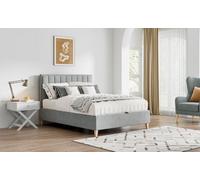 Bedmaster Rhodes Grey Velvet Ottoman Bed And Majestic 1000 Pocket Sprung Mattress Double