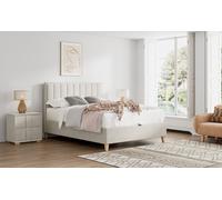 Bedmaster Rhodes Velvet Ottoman Bed And Memory Maestro Memory Foam Mattress In Light Stone Light Stone Double