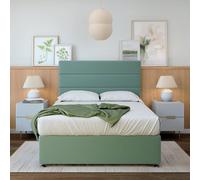 Bedmaster Signature Platinum 2000 Pocket Sprung Plush Velvet Divan Set in Duck Egg Blue | Size: Double Bedmaster Duck Egg Blue Double