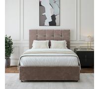 Bedmaster Silver Chenille 4 Drawer Divan Base And Square Headboard Double