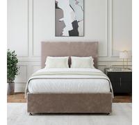 Bedmaster Silver Chenille Divan Base And Plain Headboard Double