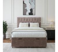 Bedmaster Silver Chenille Ottoman Divan Base And Button Headboard Single