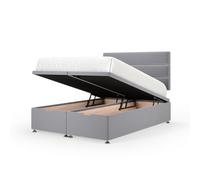 Bedmaster Silver Plush Velvet Ottoman Divan Base And Lined Headboard King Size