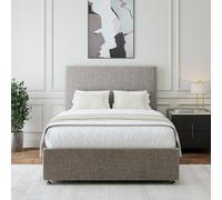 Bedmaster Slate Linen Divan Base And Plain Headboard Double