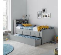 Bedmaster Venus Grey Guest Bed With Drawers And Trundle With Pocket Mattresses