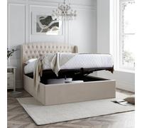 Bedmaster Warwick Natural Velvet Ottoman Bed And Neptune Spring Mattress Double