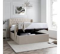 Bedmaster Warwick Velvet Ottoman Bed & Primrose 2000 Pocket Sprung Memory Foam Mattress in Light Stone | Size: Double Bedmaster Light Stone Double