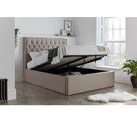Bedmaster Wilson Fabric Ottoman Bed And Cotswold 3000 Pocket Sprung Natural Mattress In Light Brown Light Brown King