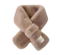 BednL Soft Trendy Faux Rabbit Fur Plush Neck Guard For Girls Women Winter Scarves Korean Shawls Collar Cross Wraps (brown)