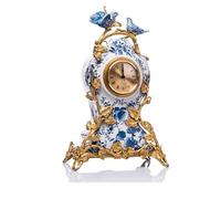 BEDOIN Vintage Mechanical Desk Clocks,Brass Clocks,Battery Operated,Antique Home Decor,for for Living Room Bedroom,Home Office Decor White